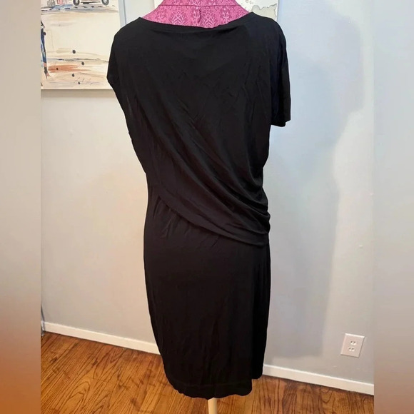 Black Escada Shift Midi Dress Short Sleeve Women Size L, 40 - Picture 4 of 5